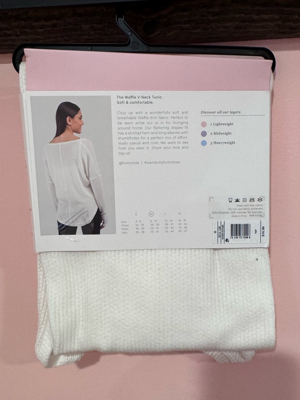 Wander White Waffle V-Neck Tunic - Picture 2 of 2